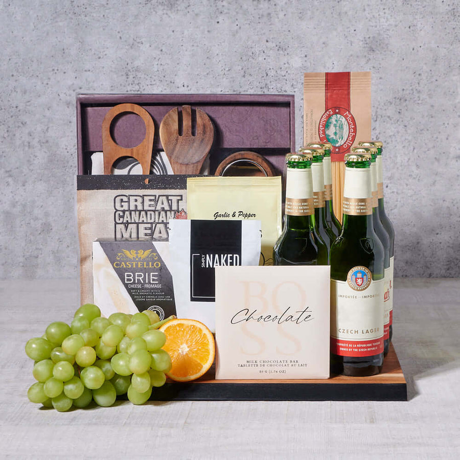 Bottoms Up! Gift Basket, beer gift, beer, gourmet gift, gourmet, pasta gift, pasta,