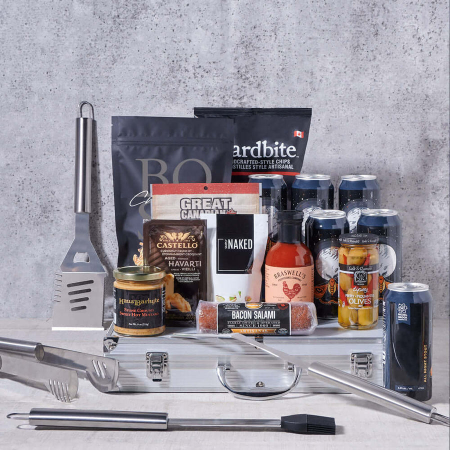 Chilling & Grilling Gift Basket, BBQ gift, barbecue gift, grilling gift, summer gift, grilling, grill tool set, beer gift, beer, craft beer
