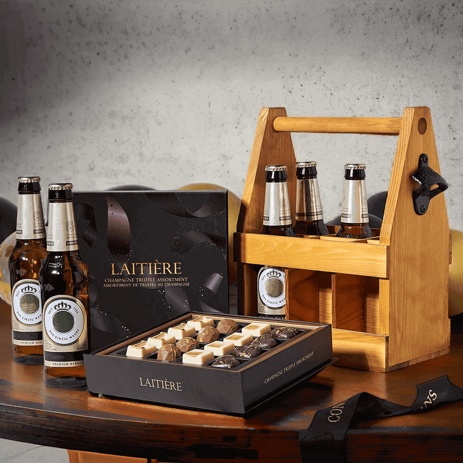 Celebrate all their achievements with the Happy Graduation! Beer & Chocolate Gift from the Hops Collective.