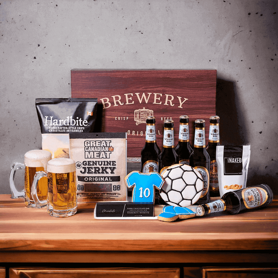 The Soccer Lover's Beer & Snack Collection is a wonderful gift for the person who loves this classic sport.