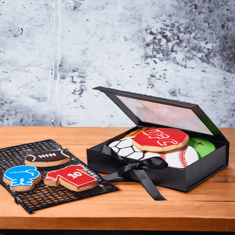 The sports fan in your life is sure to appreciate The Sports Cookie Box from Hops Collective.