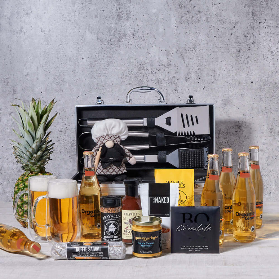 World's Best Barbequing Gift Basket with Beer, gourmet gift, gourmet, beer gift, beer, grilling gift, grilling, bbq gift, bbq, barbecue gift, barbecue