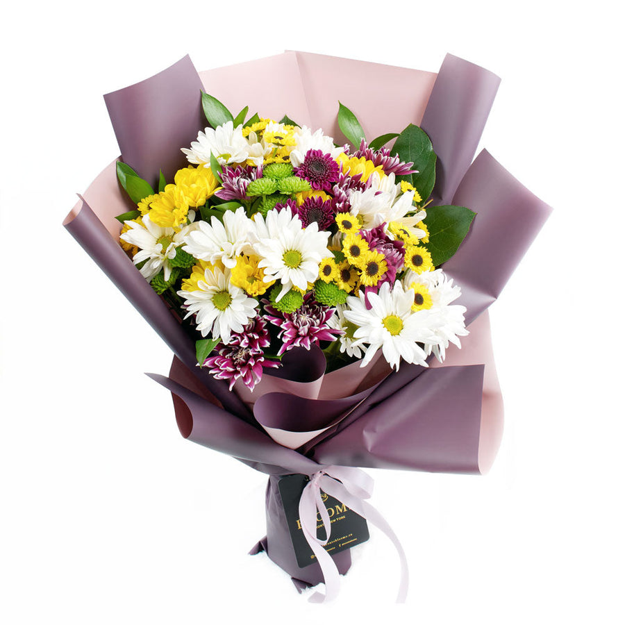 Multi-coloured mixed daisy bouquet. USA Delivery.
