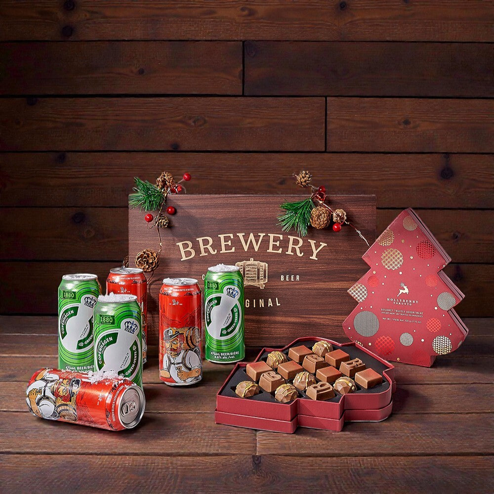 Frosty Season Beer Gift Set, beer gift, beer, chocolate gift, chocolate, Christmas gift, Christmas, craft beer gift, craft beer, USA delivery