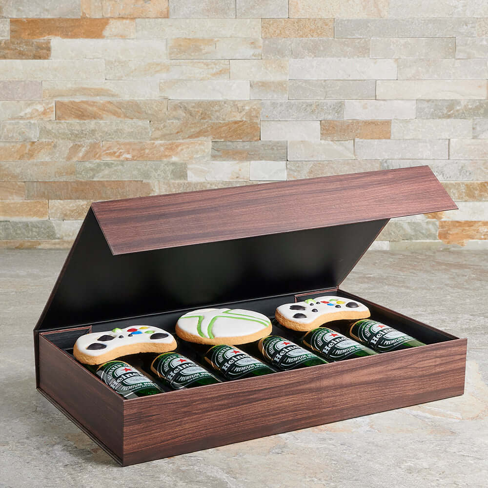 Beer & Gaming Cookie Box, beer gift, video game gift, video games, video gaming, sports, beer, cookie gift