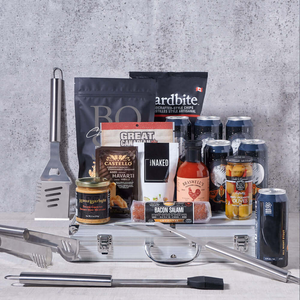 Chilling & Grilling Gift Basket, BBQ gift, barbecue gift, grilling gift, summer gift, grilling, grill tool set, beer gift, beer, craft beer