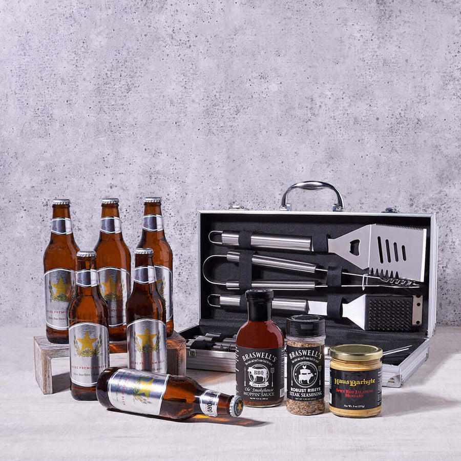 BBQ & Beer Gift Set – beer gift baskets – US delivery - Good 4 You Gift  Baskets USA