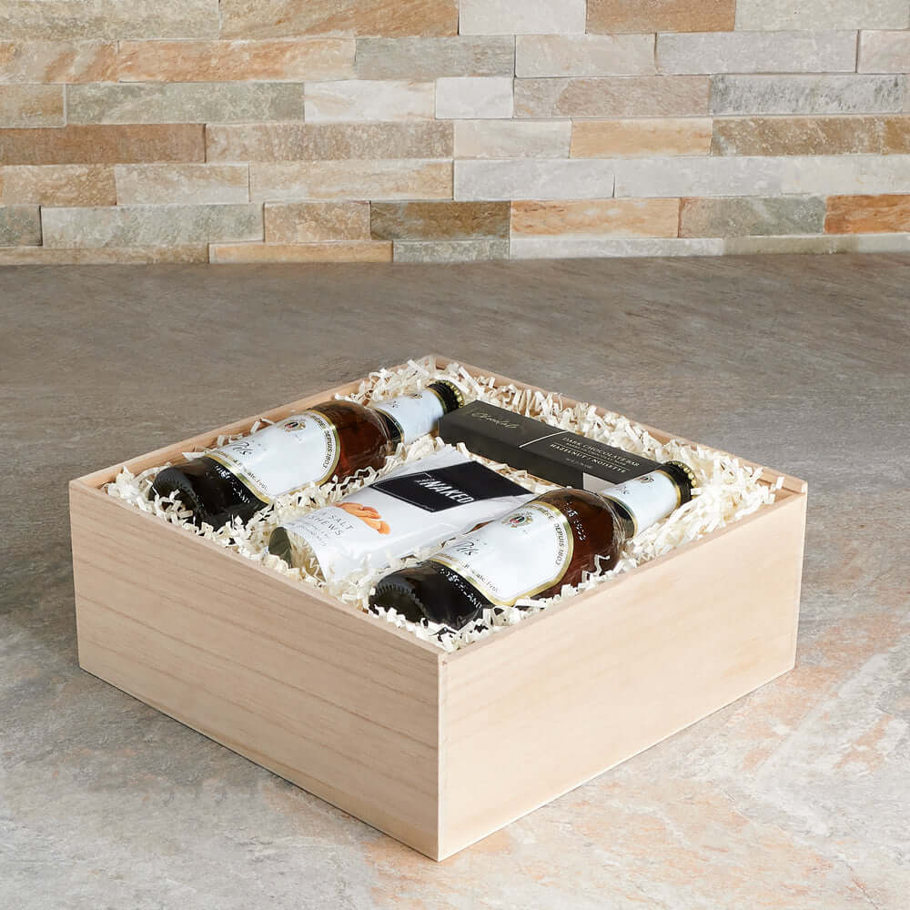 Kick Back Beer & Nuts Gift Box, beer gift, beer, gourmet gift, gourmet, chocolate gift, chocolate