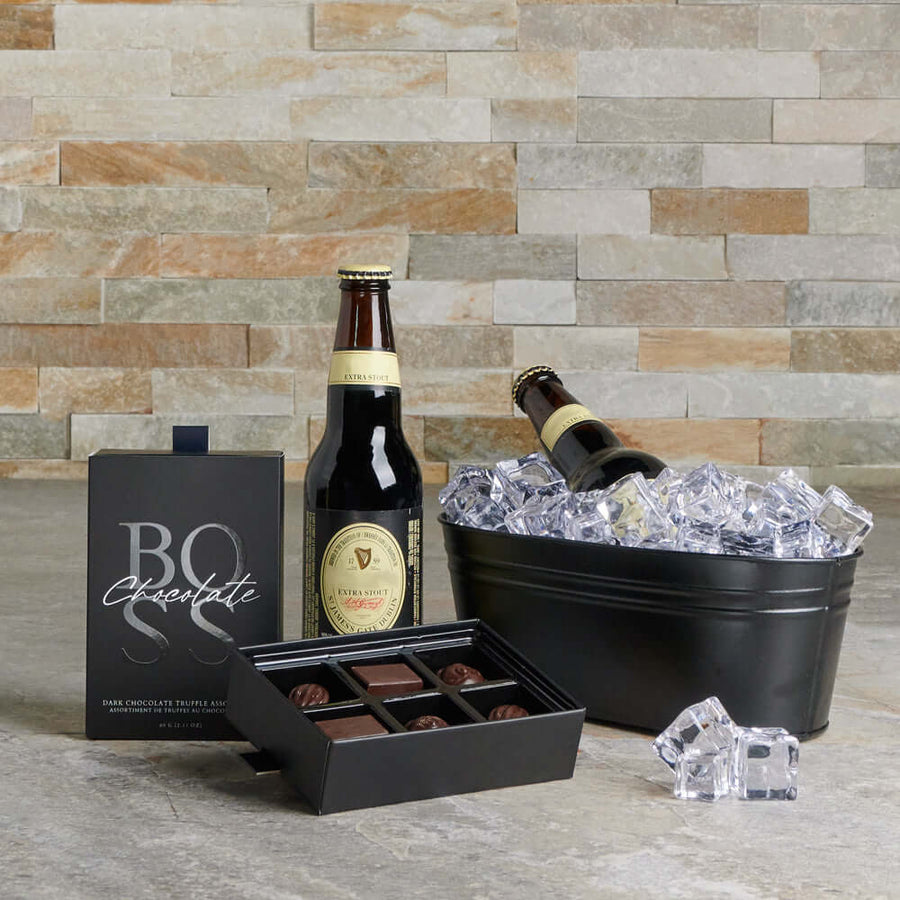 The Beer and Gourmet Chocolate Gift Set, beer gift baskets, chocolate, gourmet gifts, gifts