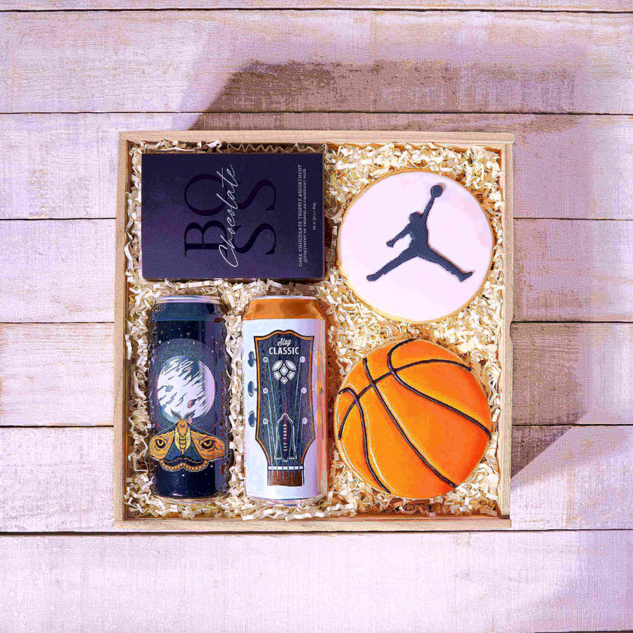 The Slam Dunk Father's Day Gift Basket, cookie gift, cookies, fathers day, fathers day gift, gourmet gift, craft beer gift, beer gift, beer, craft beer